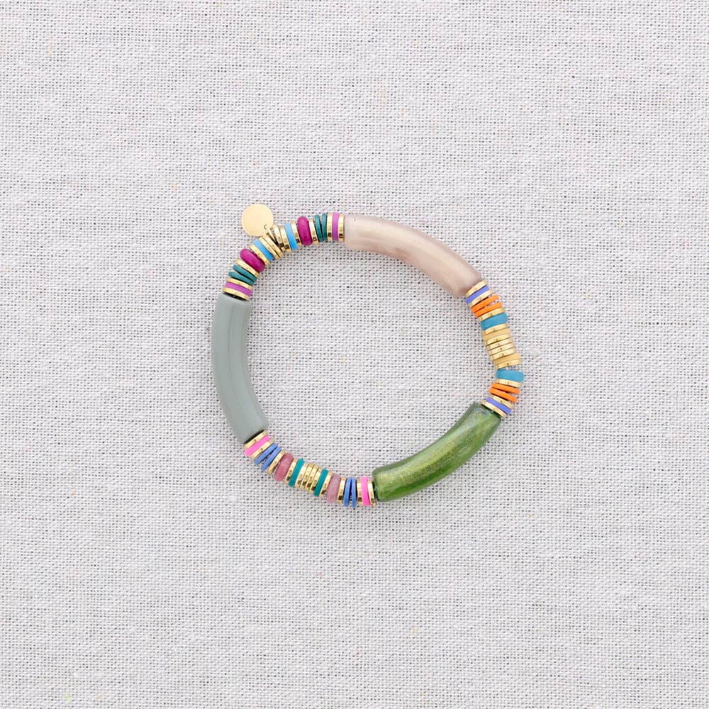 Sonata - Vendita all'ingrosso Gioielli a scatto - Bracciale elastico, acciaio, perline, resina5