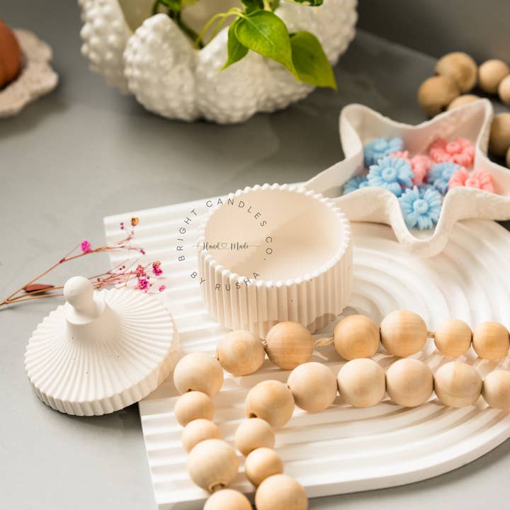 Bright Candles Co. - Wholesale Decorative plate/dish/bowl - Ribbed Bowl