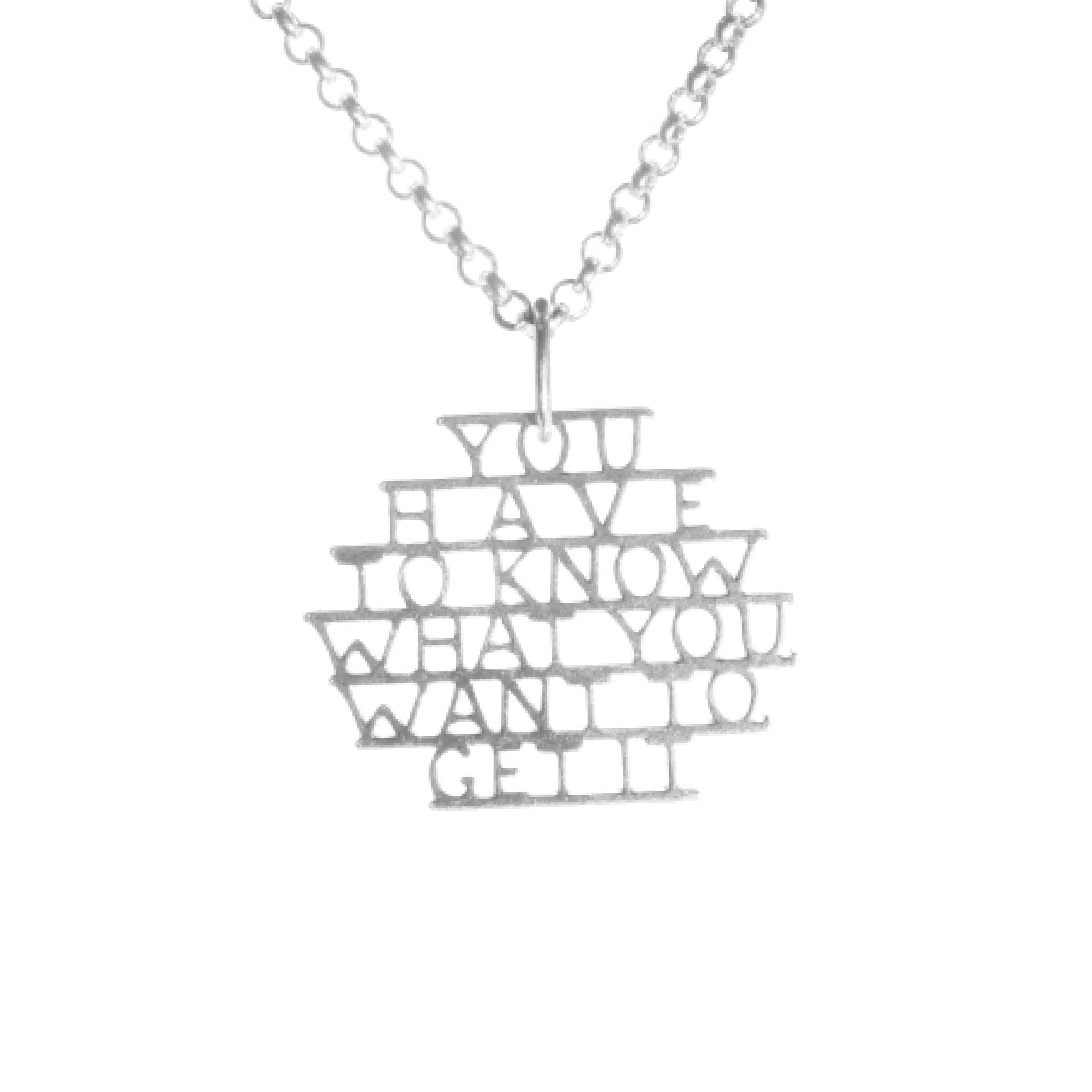 Ordbord - Wholesale Pendant/Charm Necklace - Sterling Silver Gertrude Stein Quote Pendant Necklace0
