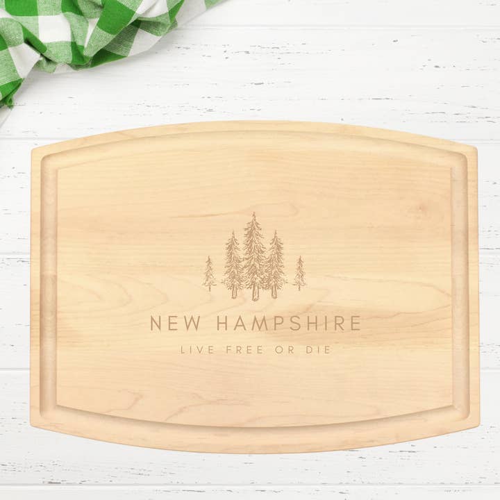 Tagliere in acero New Hampshire Forest Motto per la vendita all'ingrosso da parte di My Country Story