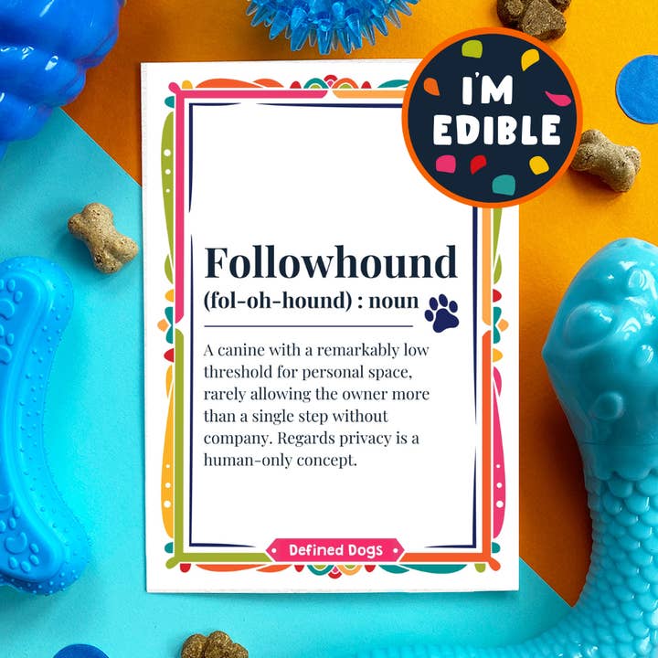 Followhound – essbare Hundekarte für den Großhandel von Scoff Paper