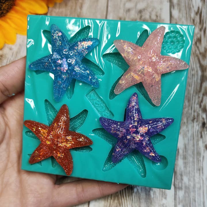 Serena Creazione di Serena Stampone – wholesale DIY craft kit – Starfish Mold 4pcs 5cm in silicone for resin and plaster5