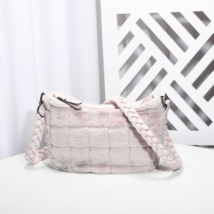 Faux fur shoulder bag for wholesale by INES DELAURE