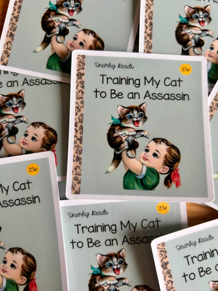 Snarky Reads "Training my Cat to be an Assassin" for wholesale by Lemonsgrace Designs