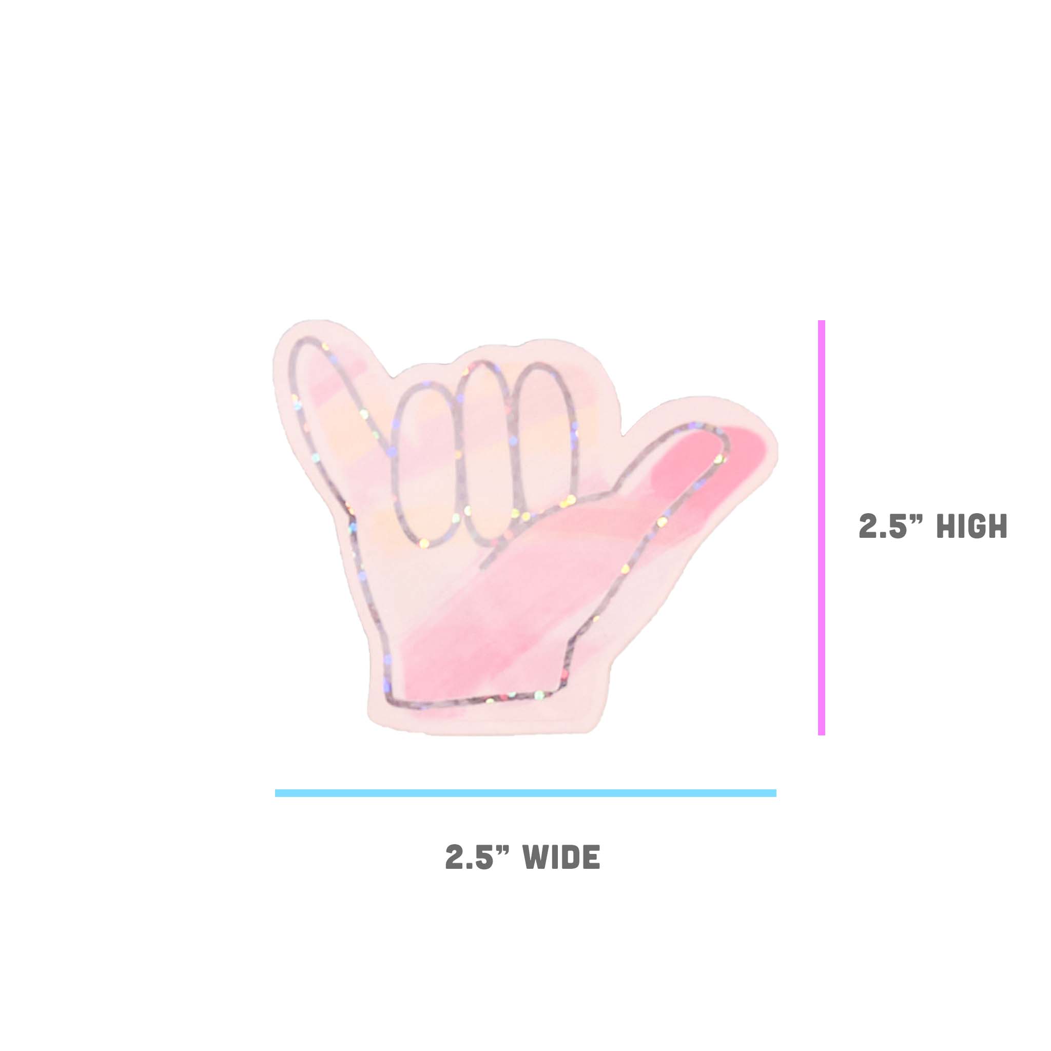 Vibe Stickies - Wholesale Sticker - Hang Loose Shaka Glitter Sticker2