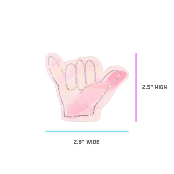 Vibe Stickies - Wholesale Sticker - Hang Loose Shaka Glitter Sticker2