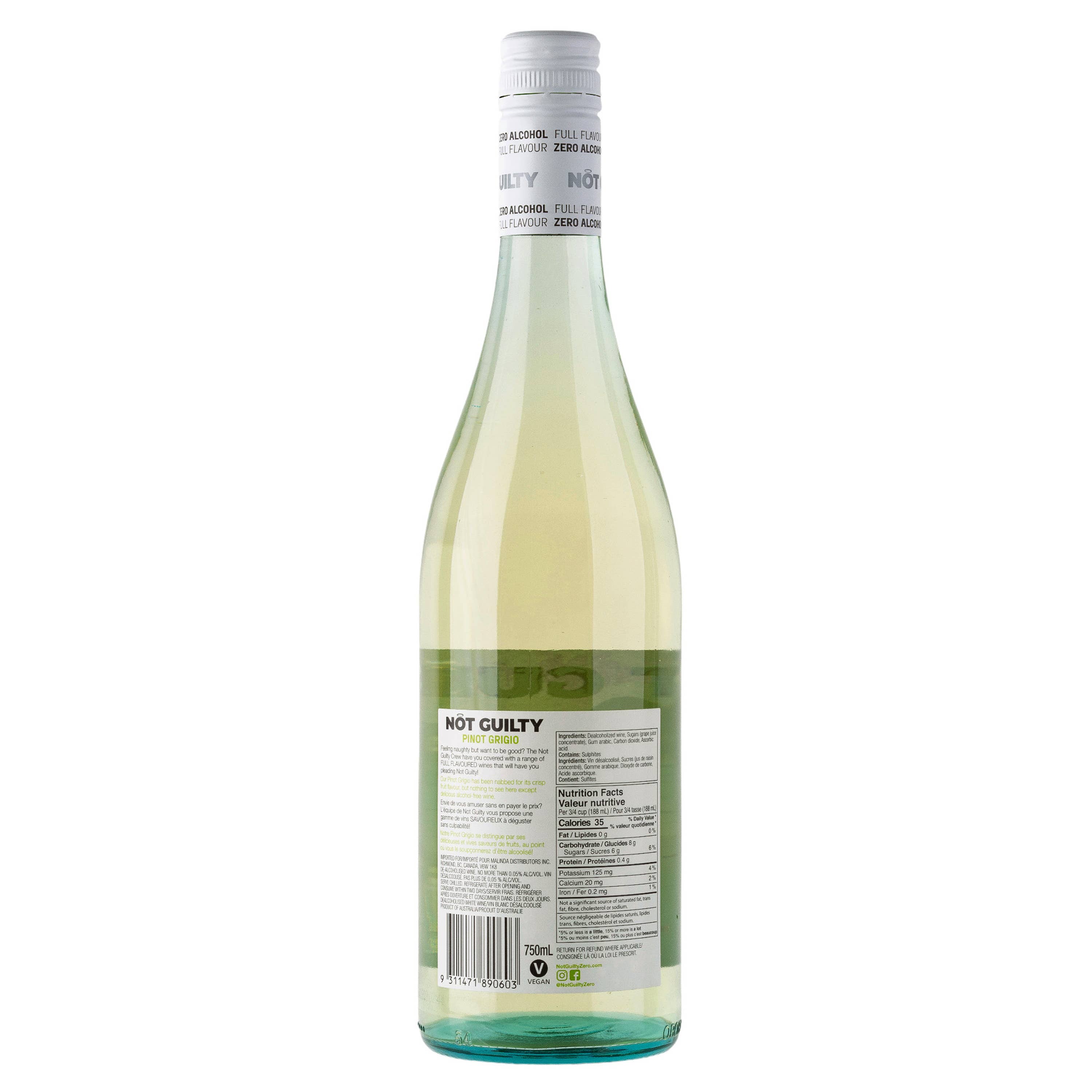 Not Guilty - Wholesale Non-Alcoholic Wine - Not Guilty Pinot Grigio2