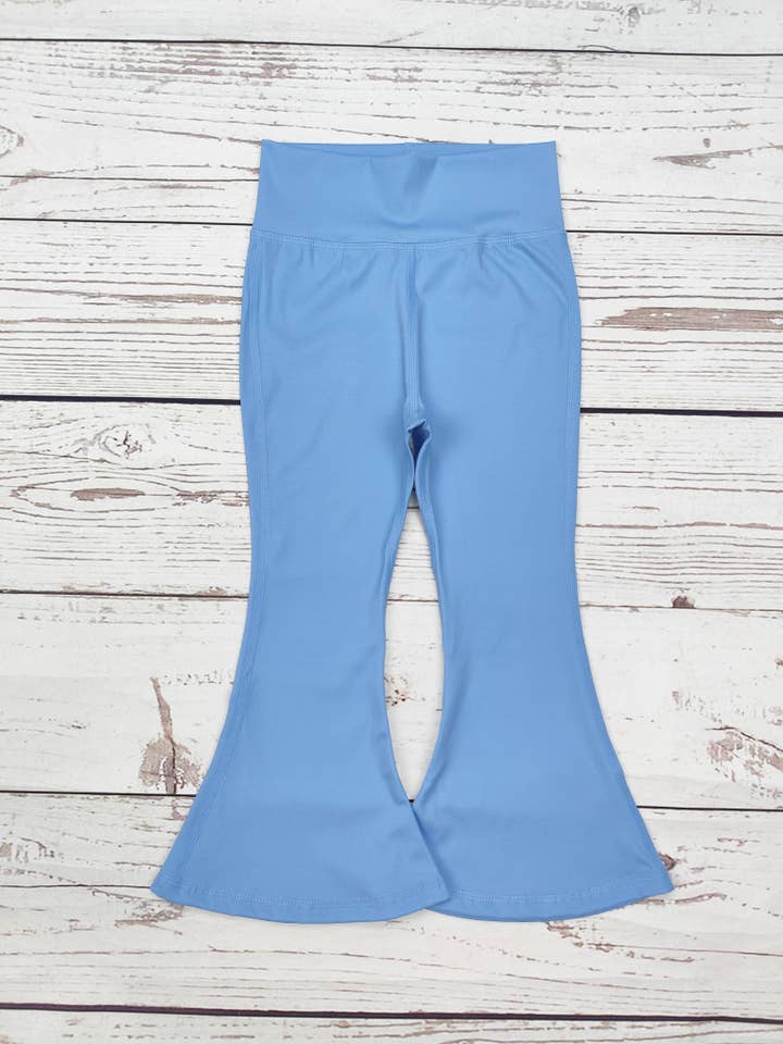 sassy kids palace - Wholesale Athletic Pants - Kids - Kids Girls High Waist Blue Flare Yoga Pants