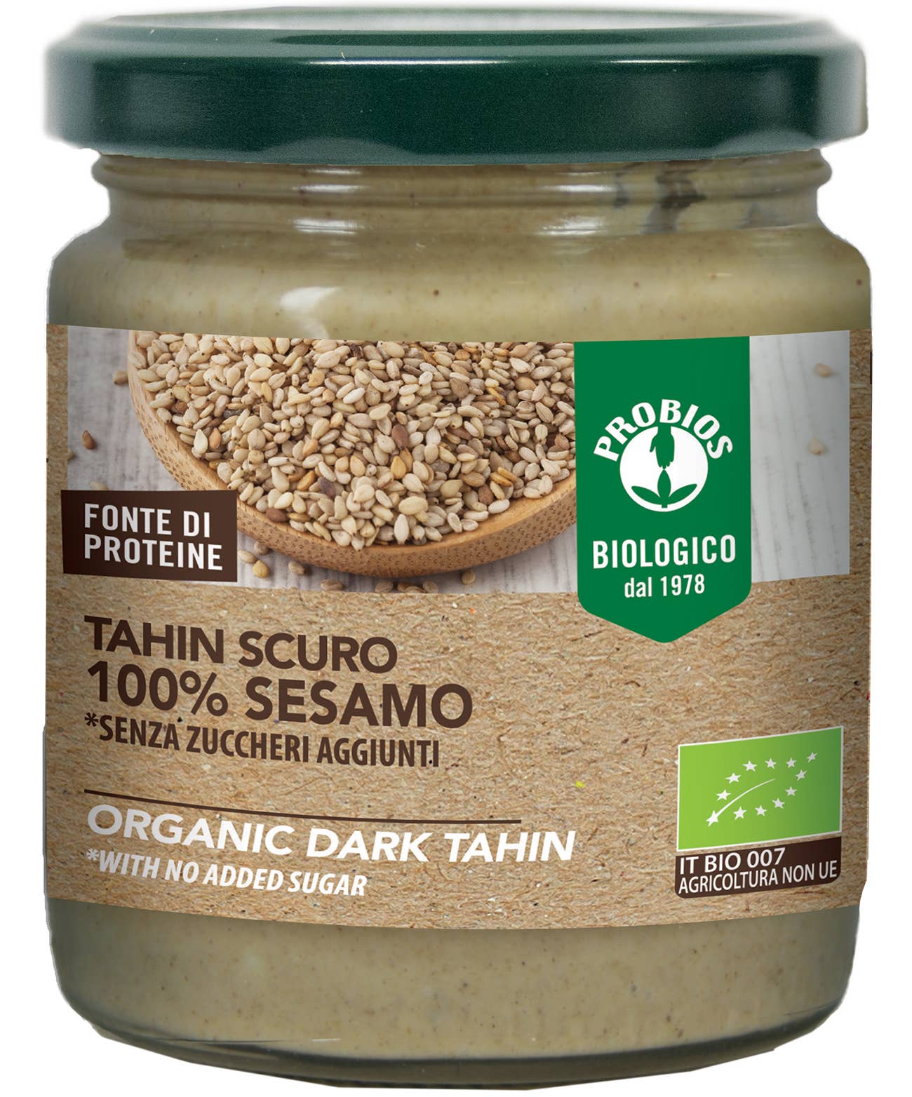Probios - Wholesale Nut Butter - 100% organic sesame cream - Dark Tahin