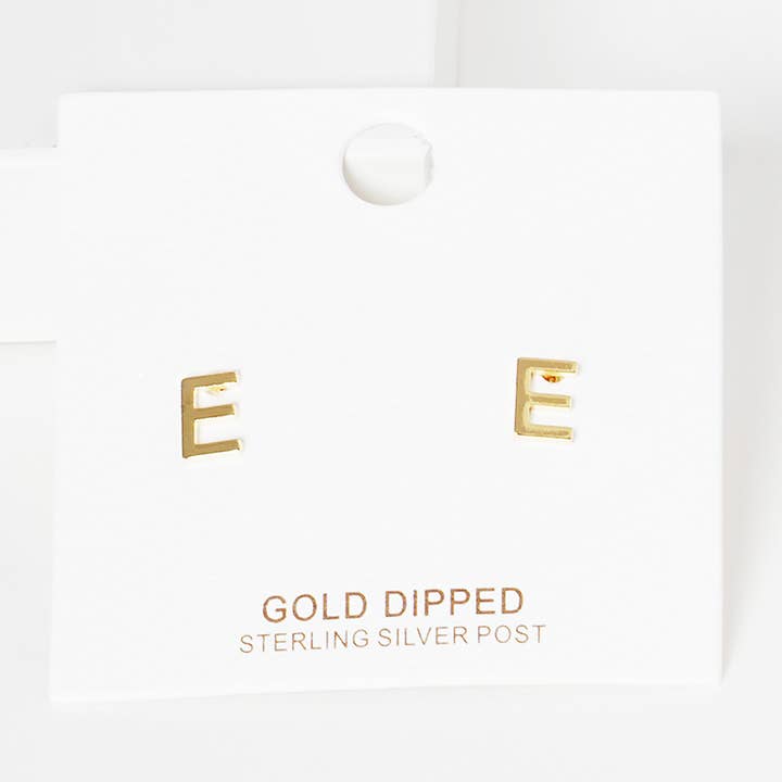 Sensibling Corp. - Wholesale Stud/Post Earrings - Gold Dipped Metal Initial Monogram Stud Earrings81