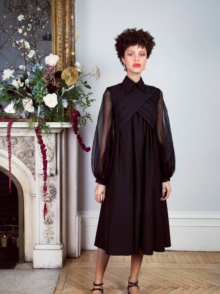 Vestido Lucinda en negro para venta al por mayor de Jasmine Chong