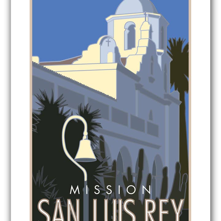 Mission San Luis Rey for wholesale by Travel Posters by M&W Design Co.