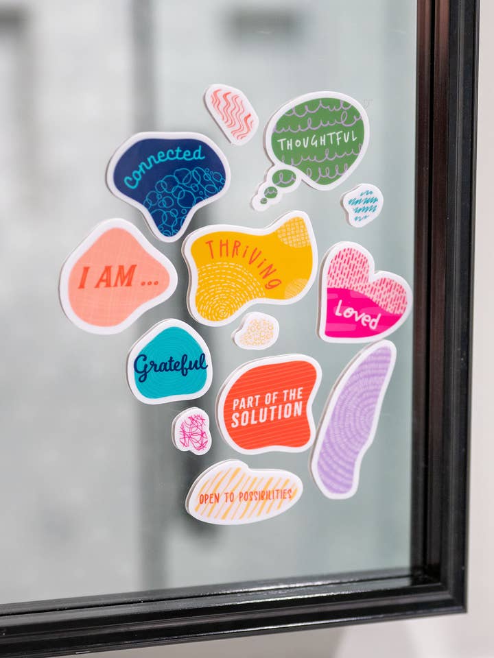 "I Am" Positive Affirmation Clings for wholesale by Mood Food