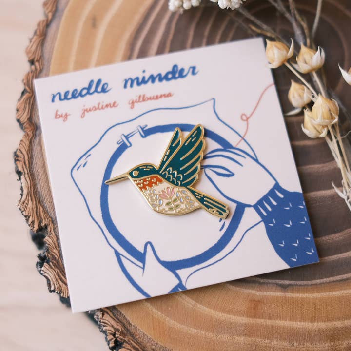 Justine Gilbuena - Wholesale Embroidery/Cross Stitch Supplies - Hummingbird Needle Minder ✦ with clear bag ✦0