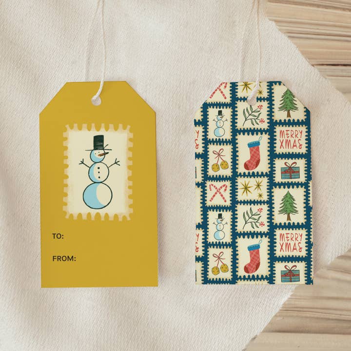 Étiquettes-cadeaux Cher Père Noël – Étiquettes de Noël (Ensemble de 8) pour la vente par Rebecca Jane Woolbright