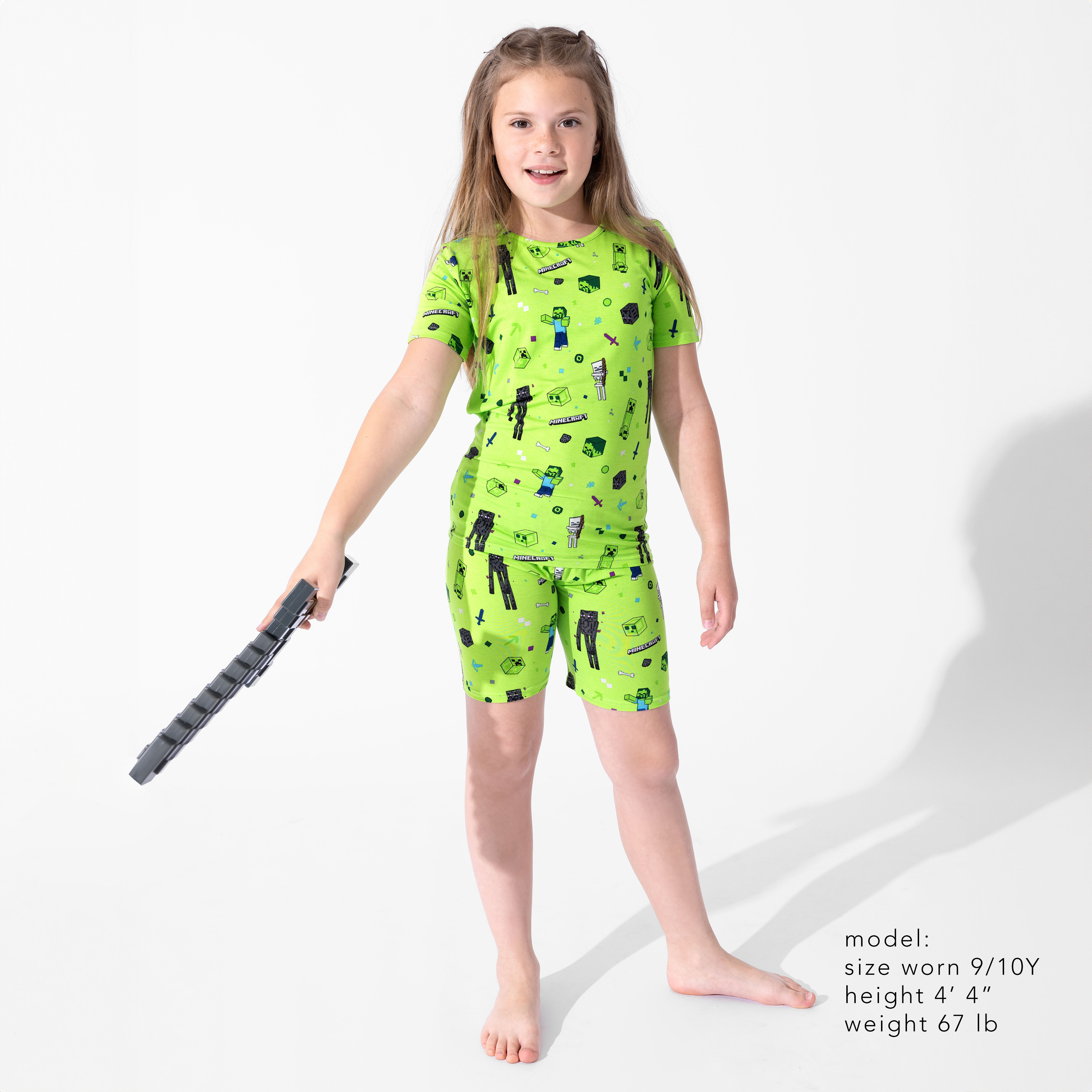 Bellabu Bear – Conjunto de pijama - Crianças por atacado – Conjunto de Pijama Curto Infantil Minecraft Mob Squad Bamboo11