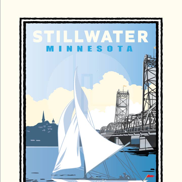 Landmark MN | Impression d'art de voile à Stillwater pour la vente par Legendary Landmark Art Prints