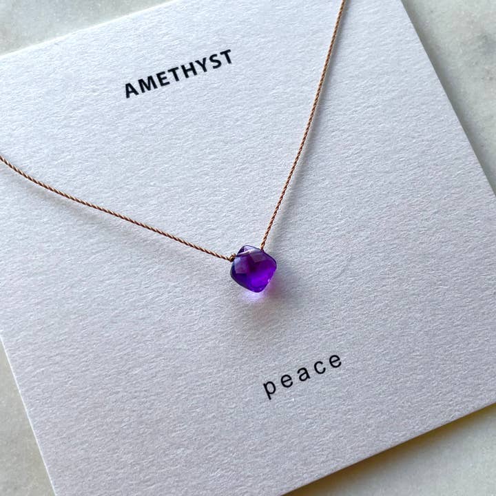 Soulsilk – wholesale Pendant/charm necklace – Amethyst Necklace- Peace2