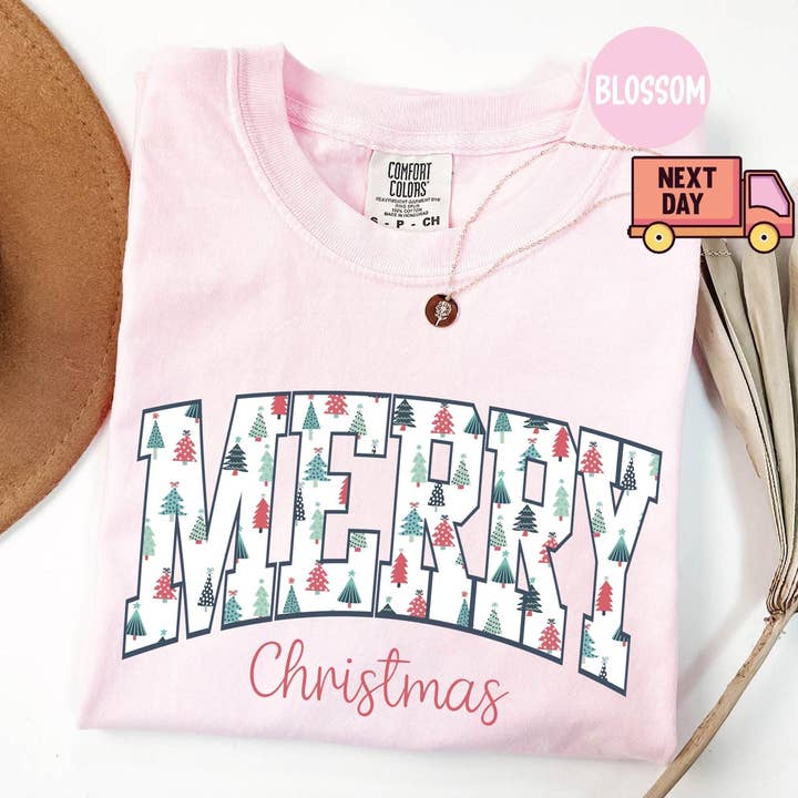 Comfort Colors Vrolijk Kerstmis Shirt, Retro Feestdagen Trui voor wholesale door Glaime