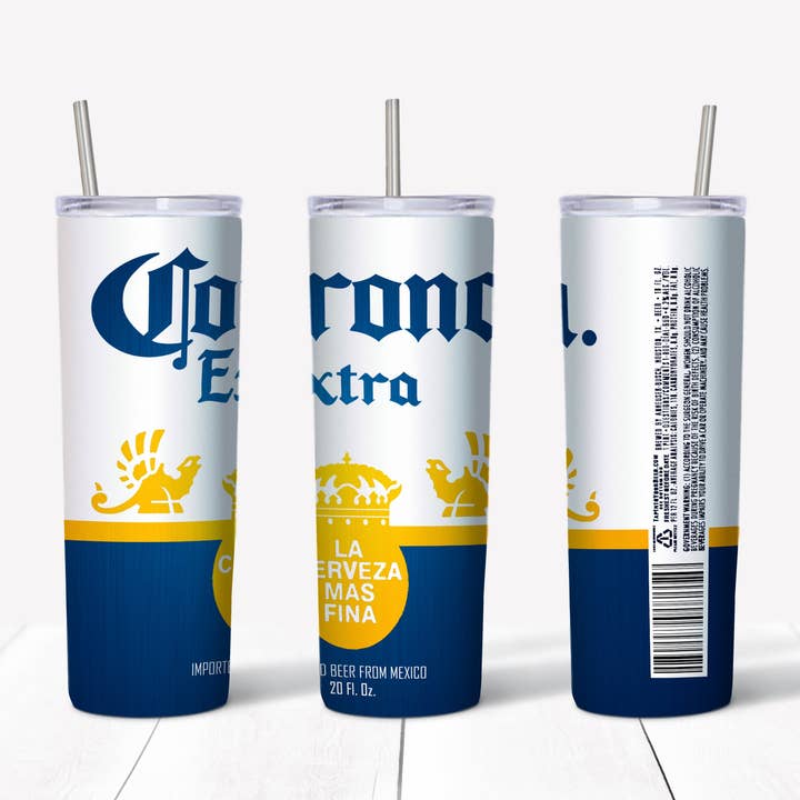 Corona Extra 20oz Straight Tumbler Transfer for wholesale by Rustic Pineapple
