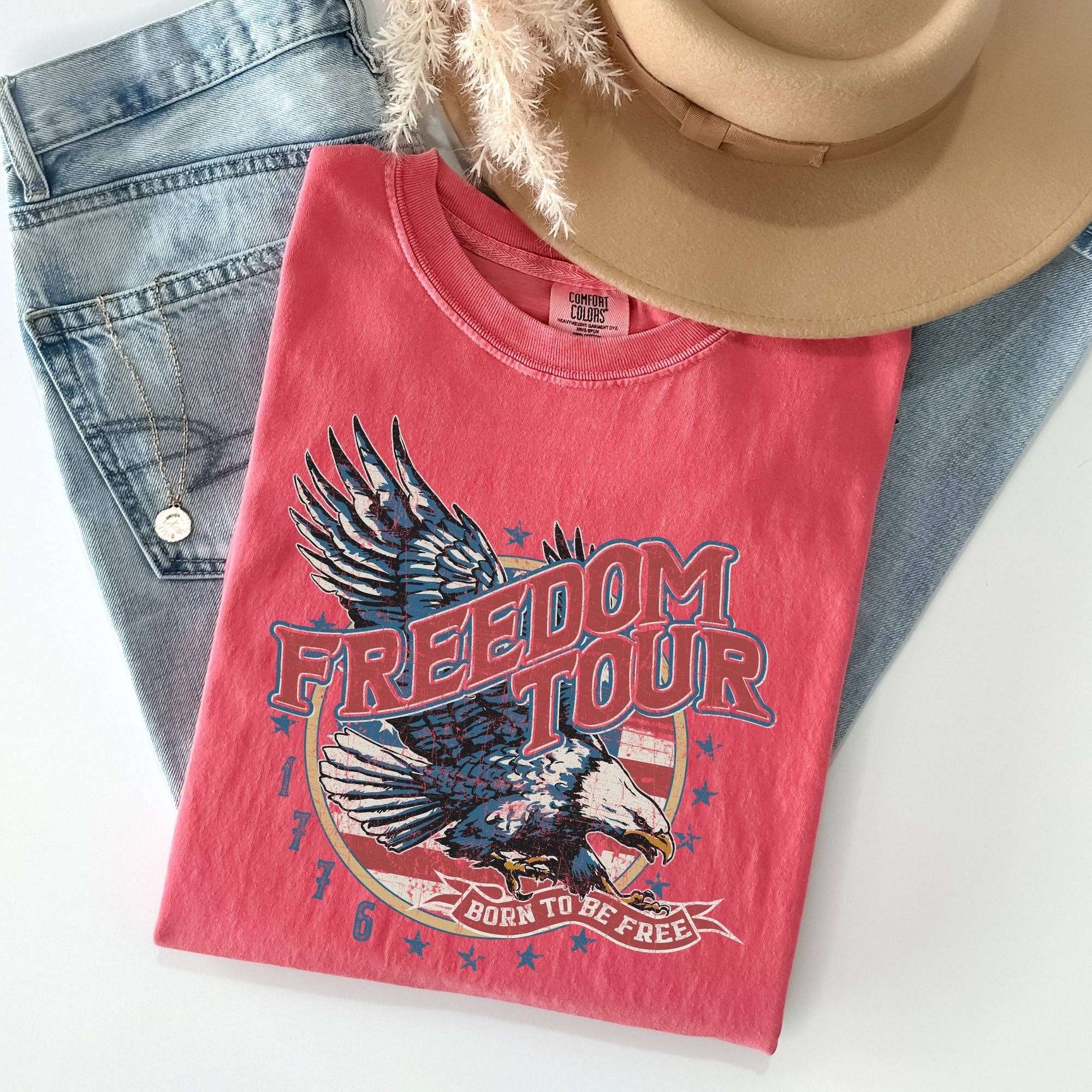 Refinery Number One LLC - Wholesale Screen Printed T-Shirt - Women's - Freedom Tour, America, 1776, Flag, Fighter Jets, Tshirt9