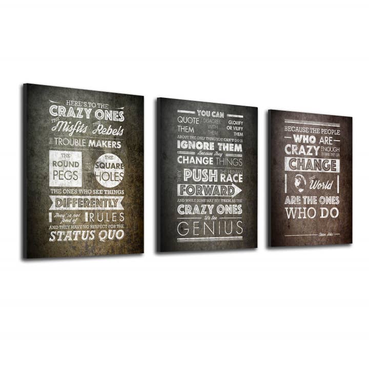 "Crazy Ones" Quote Set - Steve Jobs for wholesale by Personal Prints