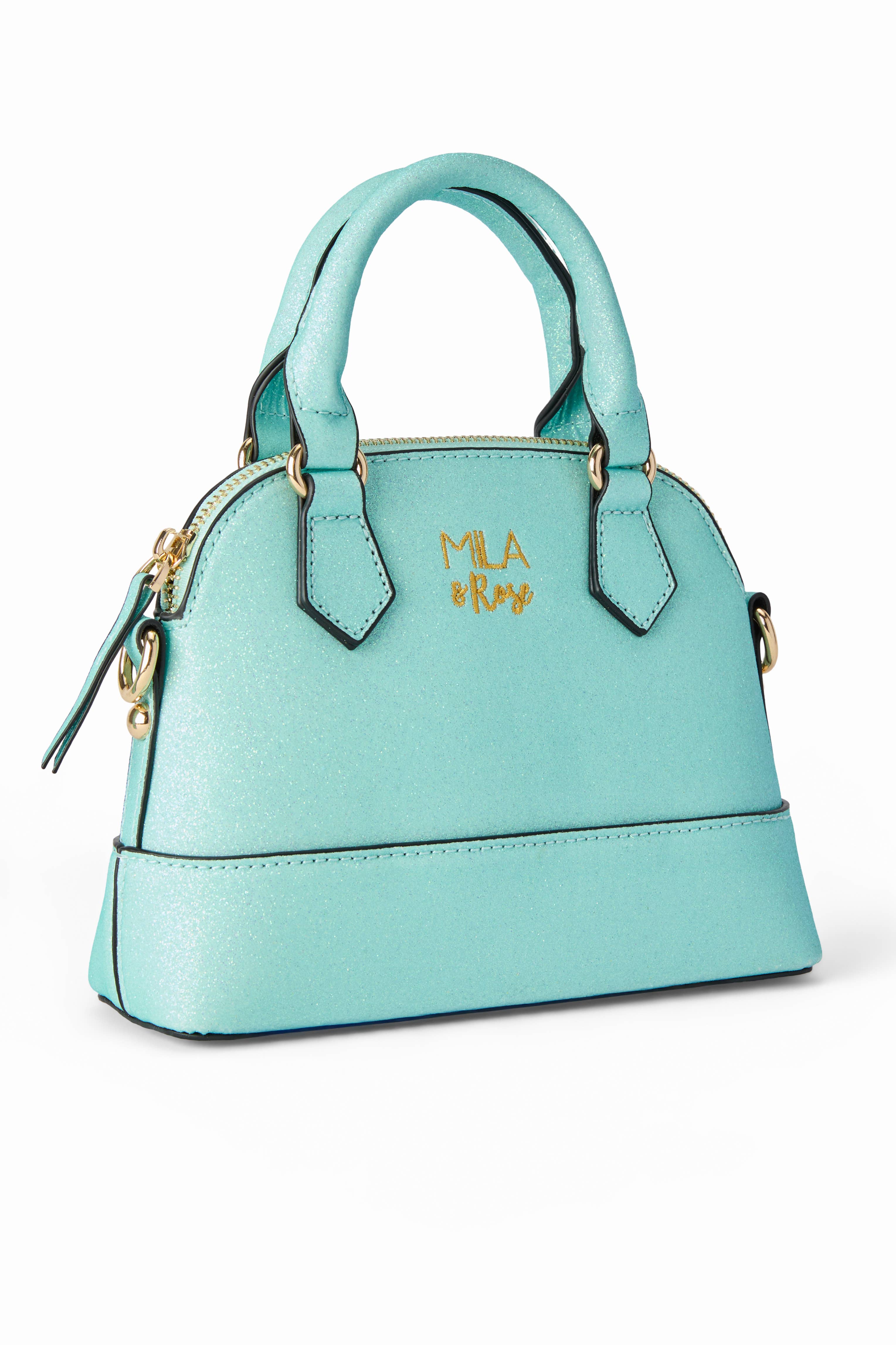 Mila & Rose - Wholesale Crossbody Bag - Kids - Aqua Glitter Girl's Crossbody Purse