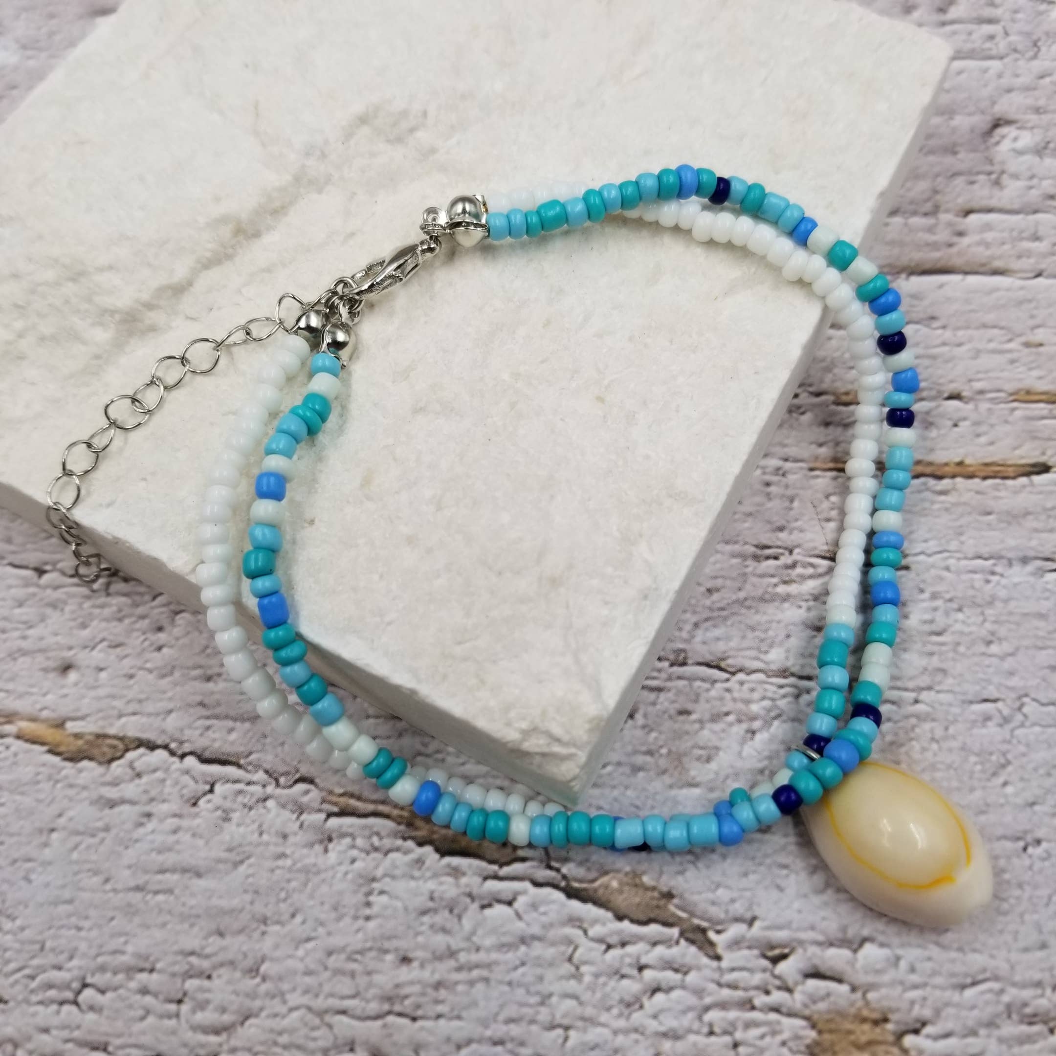 Treasure Wholesale - Wholesale Anklet - Rainbow Tiny Bead Beach Shell Anklet0