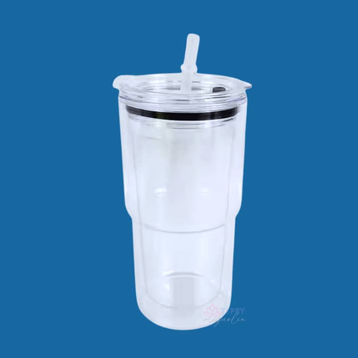 24oz Acrylic Snow Globe Curved Cup for wholesale by Tipsy Magnolia