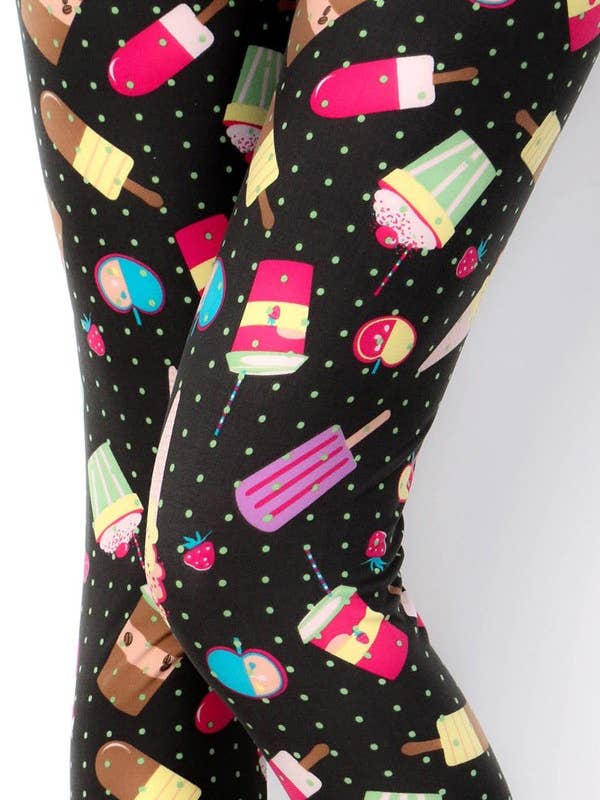 Sobremesas de sorvete com estampa de cupcake Plus Size CURVY Leggings por atacado de Love 4 Leggings