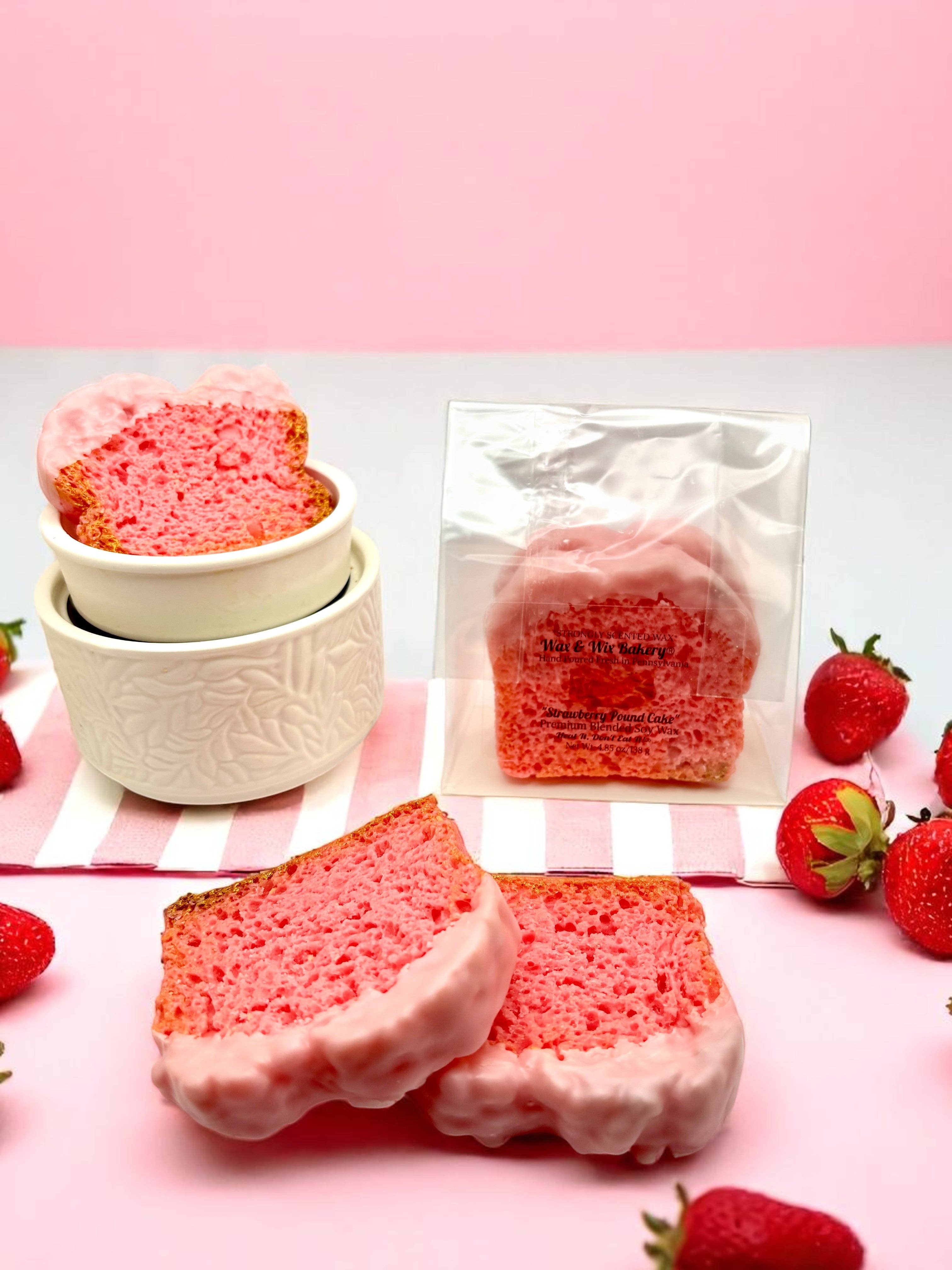 Wax and Wix Bakery® - Wholesale Wax Melt - Strawberry Pound Cake Large Wax Melts. 4.50 oz. Soy Wax Melt