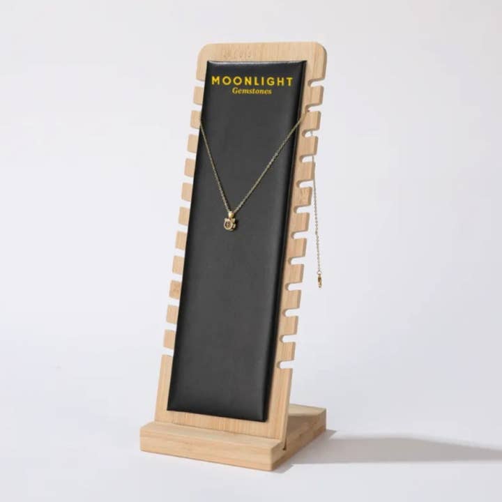 Moonlight Gemstones - Venta al por mayor Soportes y estantes de exposición de joyas - Expositor para 12 collares, organizador de joyas elegante y funcional