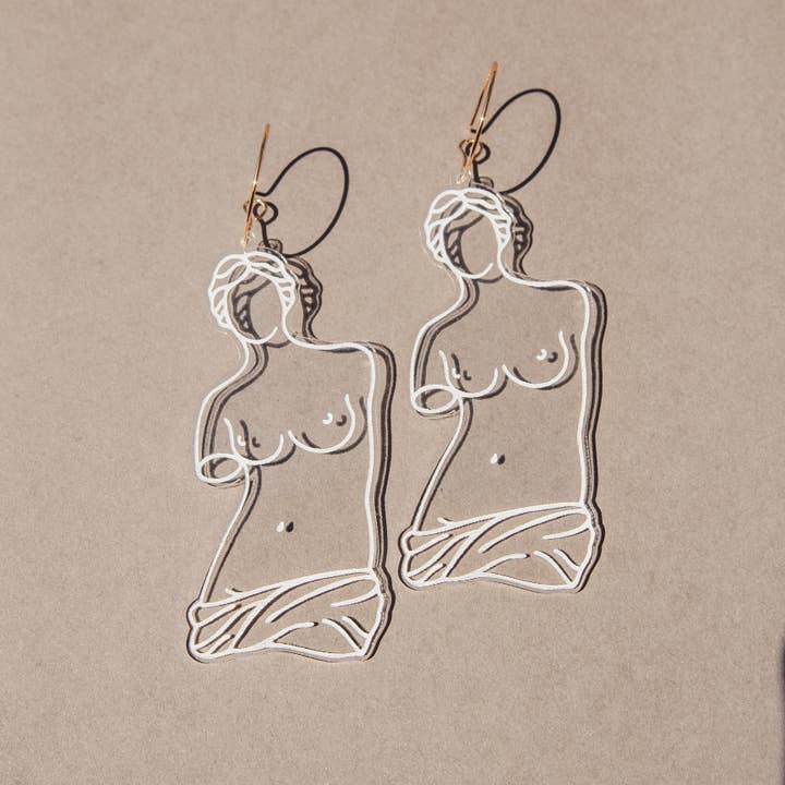 Venus / Aphrodite Statue Earrings for wholesale by The Chasm Co