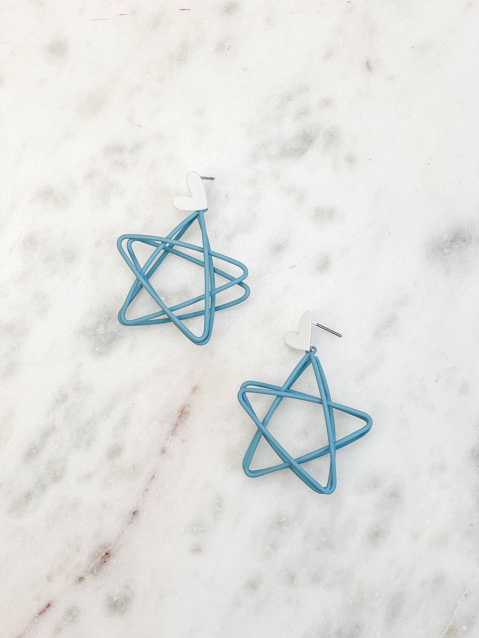 Prep Obsessed Wholesale - Wholesale Dangle Earrings - Open Star Matte Dangle Earrings0