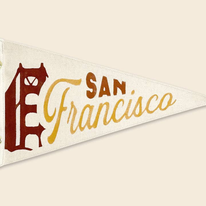 San Francisco Golden Gate Bridge Canvas Pennant for wholesale by Wild Northland