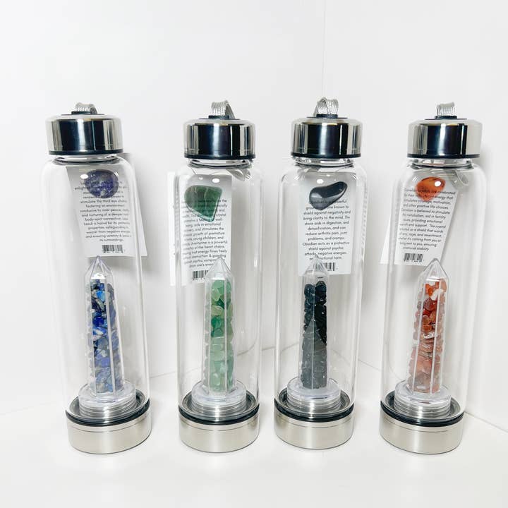 Gypsy Soul - Wholesale Water Bottle - Crystal Infused Healing Water Bottle - 9 Pcs