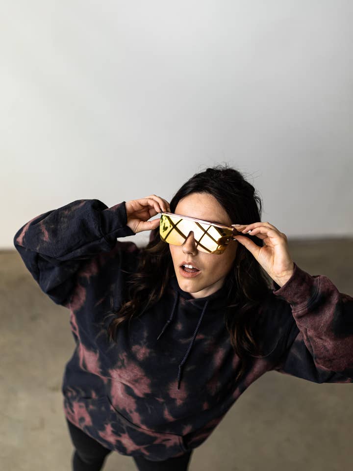 Marineblå bleget sweatshirt for engroshandel hos exbapparel