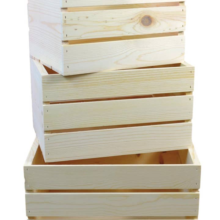 Small 3 Piece Wooden Nesting Crates (One Set) for wholesale by Poole & Sons Inc.