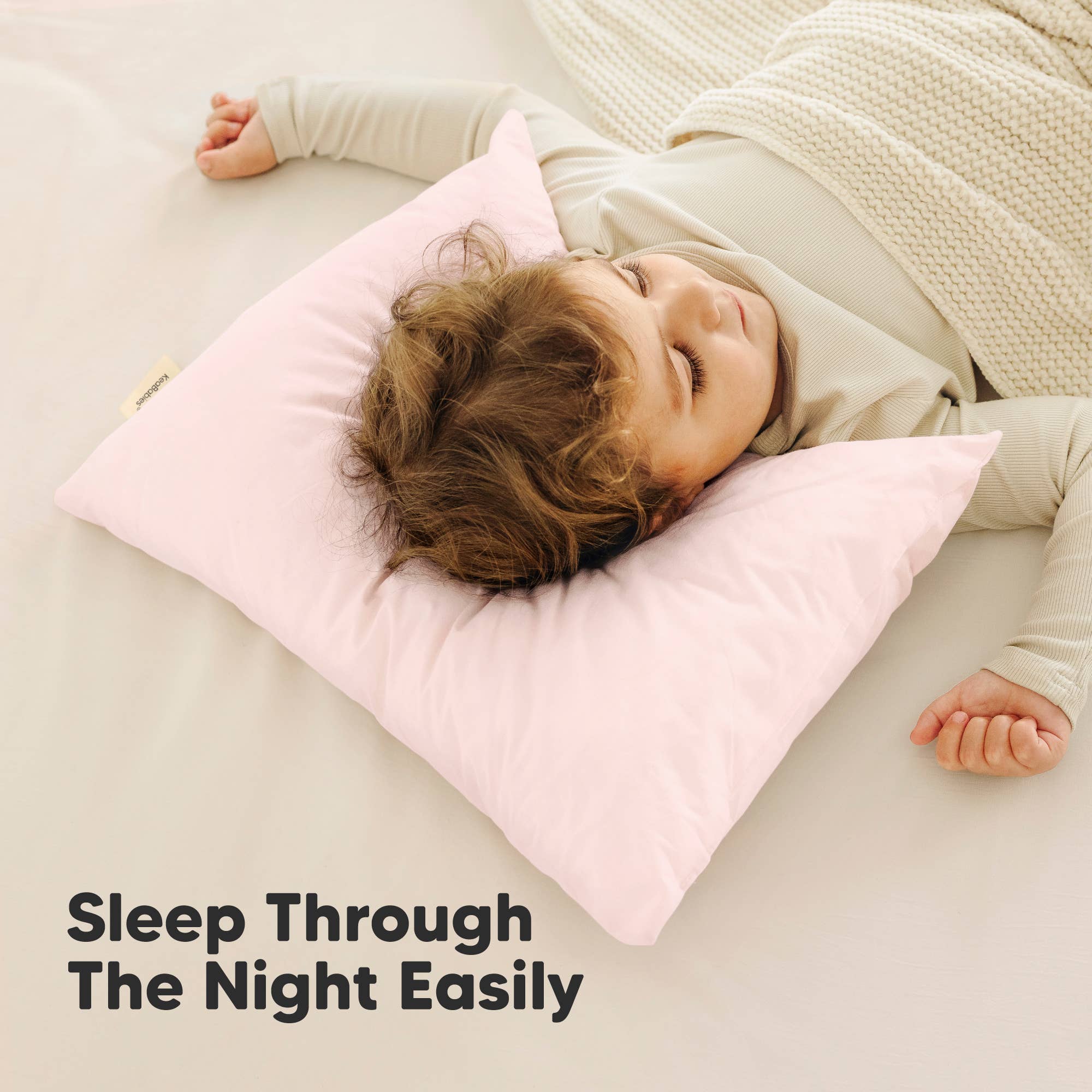 Mist roze KeaBabies 2-pack peuterkussens om in te slapen, 13x18 voor groothandel op Faire6