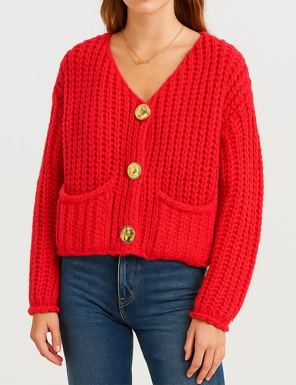 Sweetkama - Vente Cardigan – femme - Cardigan épais uni tendance pour femmes SKT46370