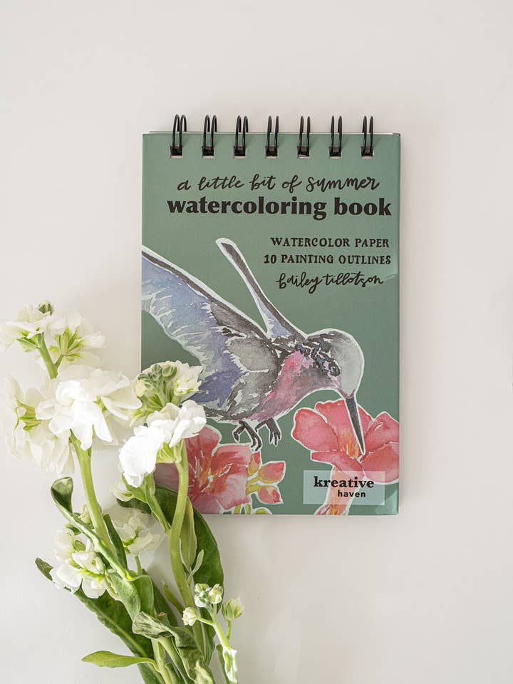 Little Bit of Summer - Mini Watercoloring Book for wholesale by Bailey Rae Studio