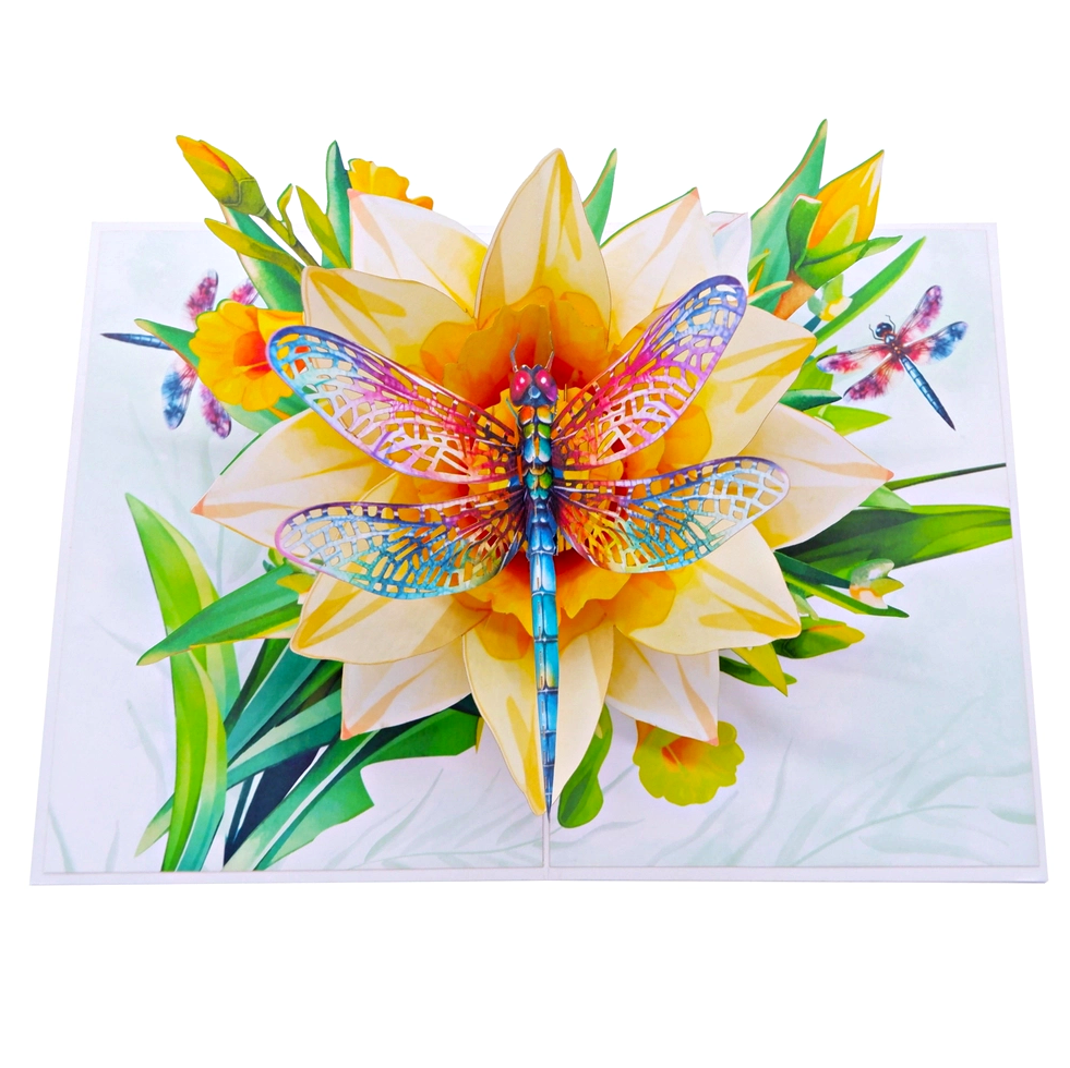 Wonder Paper Art – wholesale Tackkort –  Dragonfly 3D popup-kort2
