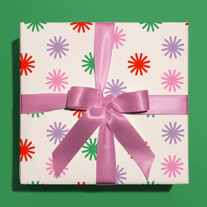 Holiday Starburst Gift Wrap for wholesale by Fond Printed Goods