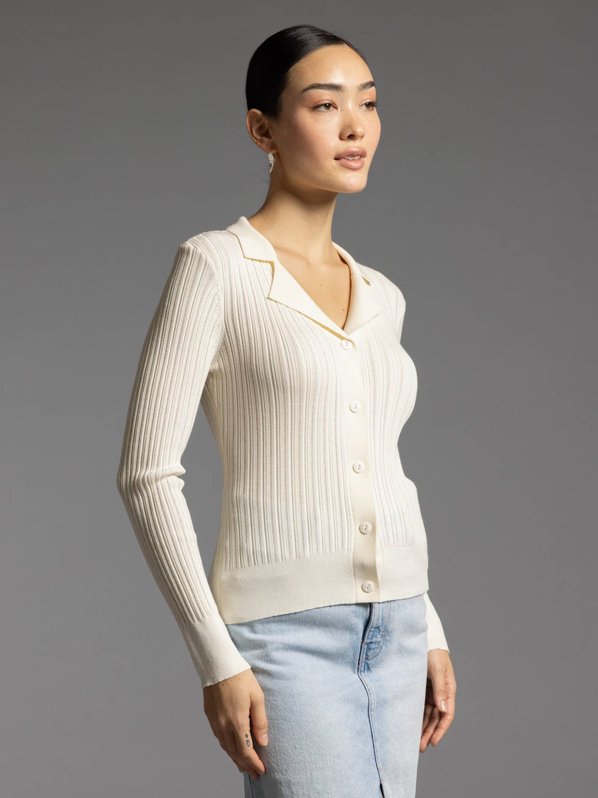 Weekend Los Angeles - Venta al por mayor Jersey corto de punto - Mujer - Top de punto con cuello ranurado - ALLISON TOP6