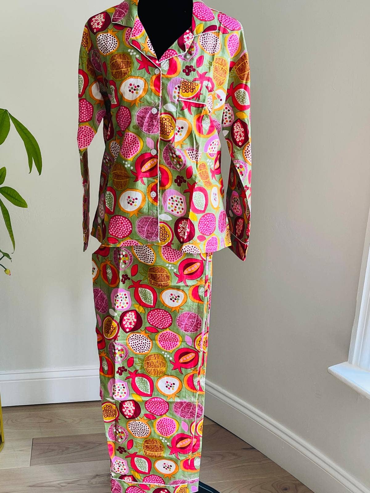 AMRANIS - Wholesale Sleepwear Set - Women's - Hand Block Print Long PJ Set4