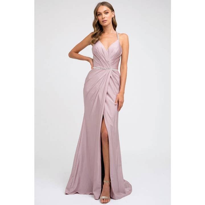 Juliet - Wholesale Gown - Women's - RUCHED BODICE FITTED PROM EVENING GOWN1