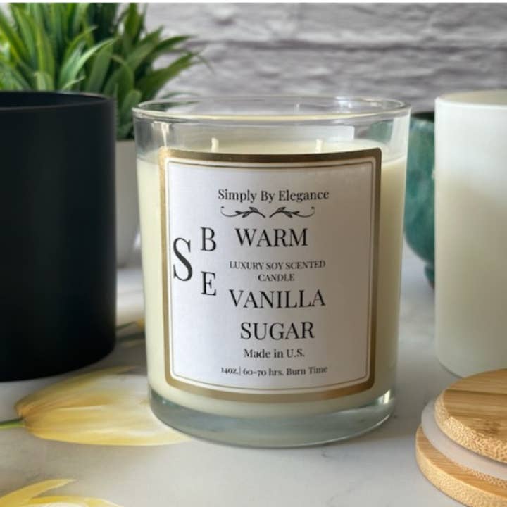 Bougie à la cire de soja, bougie en pot, parfumée à la vanille chaude, 14 oz pour la vente par Simplybyelegance