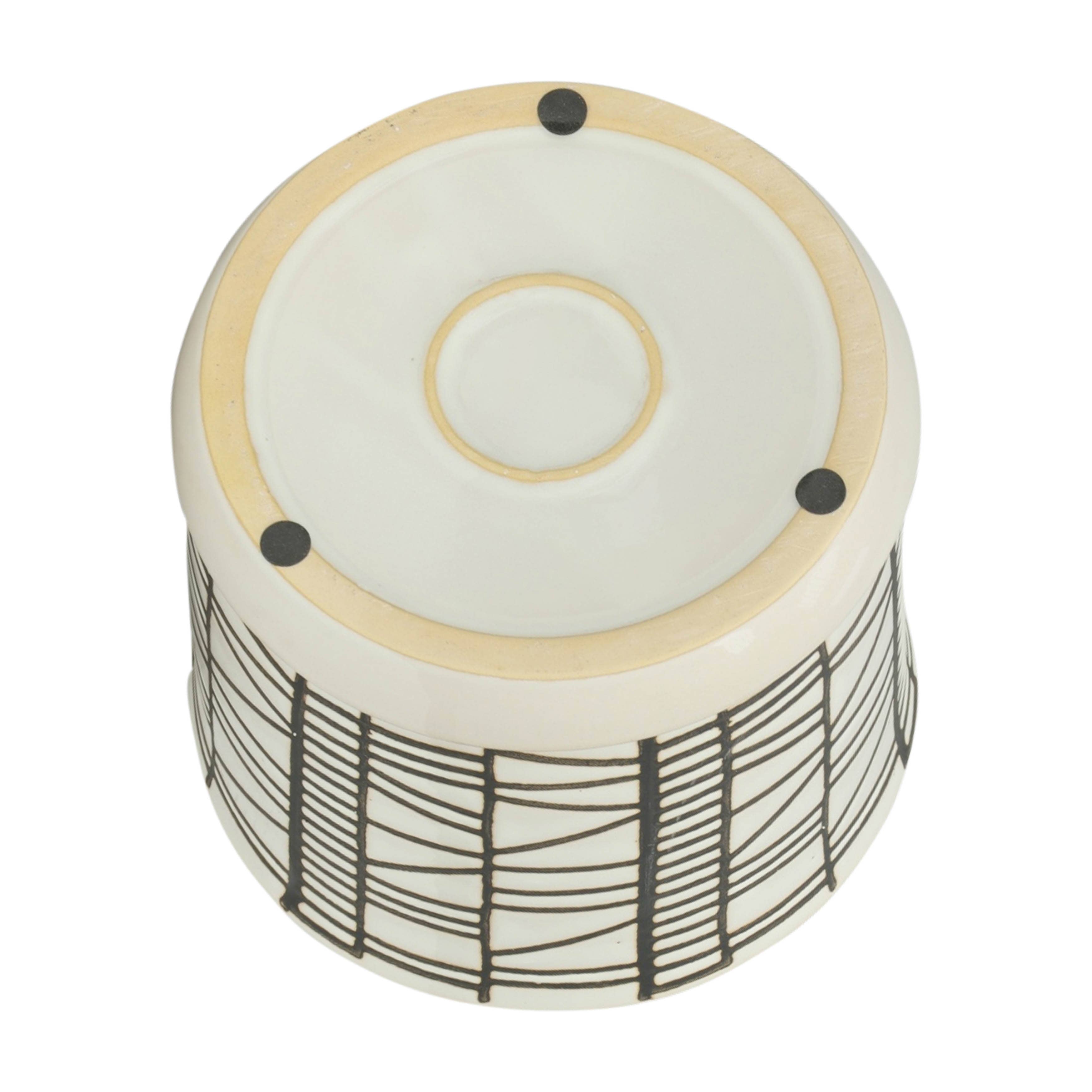 Sagebrook Home - Wholesale Plant Pot - Planters Set of 2 - Beige Ceramic Geometric Saucer, 6/8 in.11