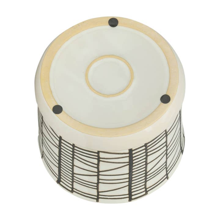 Sagebrook Home - Wholesale Plant Pot - Planters Set of 2 - Beige Ceramic Geometric Saucer, 6/8 in.11