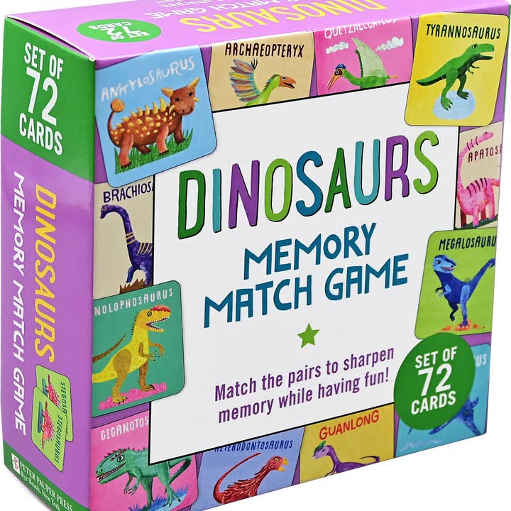 Peter Pauper Press - Vente Cartes d'apprentissage – enfant et bébé - Jeu Dinosaurs Memory Match (jeu de 72 cartes)0